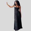 Schulterfreies Maxi-Kleid aus Spitze mit Schnürung – Eleonora