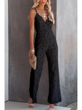 Eleganter Damen-Jumpsuit mit Spitze und V-Ausschnitt – Loretta