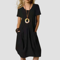 Knielanges Damenkleid mit Taschen und A-Linie – Marlene