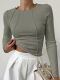 Damen Langarmshirt Basic Elegant Bequem – Leonie