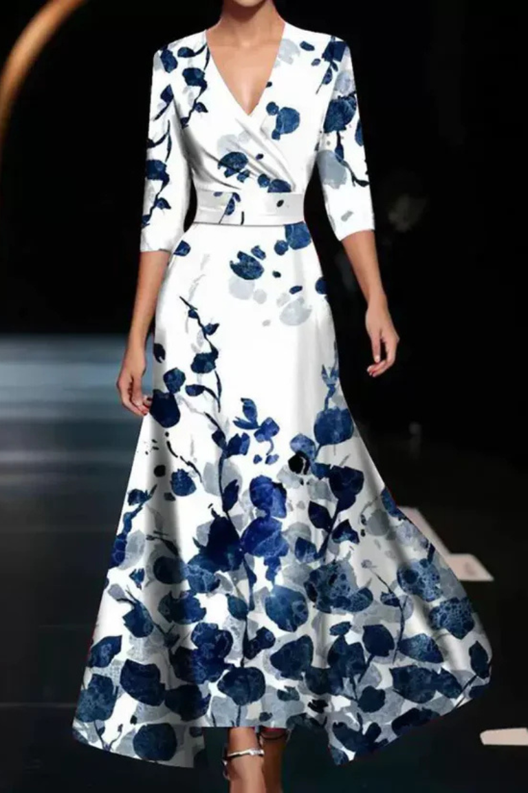 Schickes Midi Kleid Damen mit Ärmeln – Nora