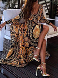 Luftiges Wickelkleid mit Schlitz & Boho-Print – Lisa