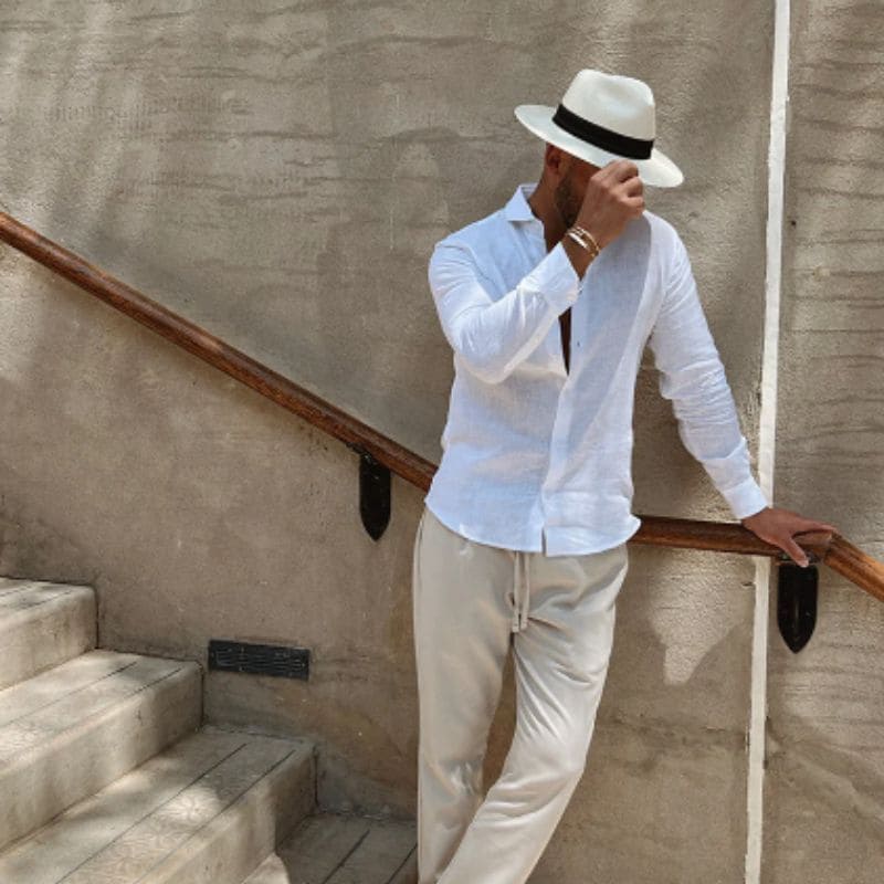 Herren Weißes Hemd Baumwolle Klassisch Elegant Look – Quireno