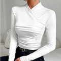 Cross Neck Top Damen Elegant Locker Modern – Nora