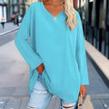 Damen Langarmshirt V-Ausschnitt Bequem – Elena