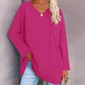 Damen Langarmshirt V-Ausschnitt Bequem – Elena