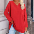 Damen Langarmshirt V-Ausschnitt Bequem – Elena
