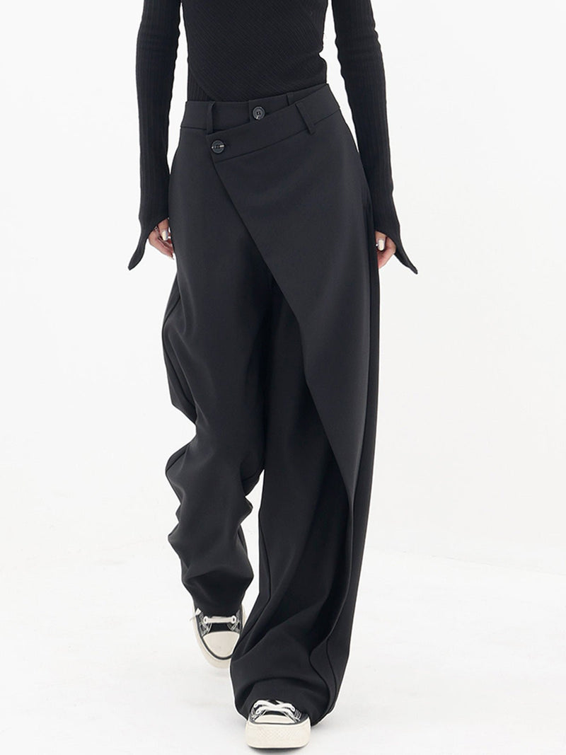 Damenhose mit asymmetrischem Knopfdetail – Livia