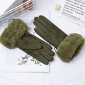 Wildleder Winterhandschuhe mit Kunstfell, warm & stilvoll – Lena
