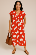 Fließendes Sommerkleid Damen mit Muster – Marla