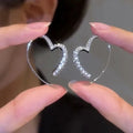 Herzförmige Ohrringe Silber mit Zirkonia für Damen – Sophia