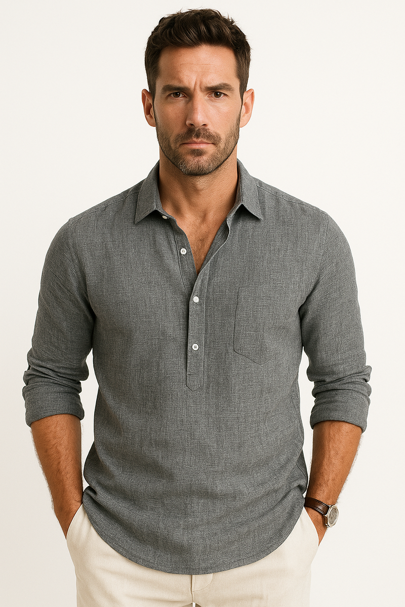 Leinen Freizeithemd Herren Kragen Modern Slim – Jonas