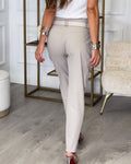 Patchwork-Hose aus Baumwolle mit Gürtel für Damen – Selina