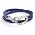 Leder Wickelarmband mit Herzanhänger – Emilia