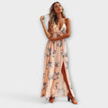Boho Blumen Maxi Sommerkleid mit Schlitz – Amelie