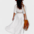 Boho Midi Sommerkleid mit Spitze und Bindeband – Sophie