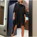Glitzerndes Partykleid mit Gürtel, knielang – Anna