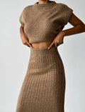 Elegantes ärmelloses Strickset für Damen – Marissa