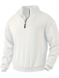 Herren Vintage Pullover Warm Stehkragen mit Reißverschluss - Anton