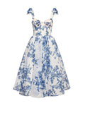 Elegantes Midikleid aus Organza mit Korsett & Blumenmuster – Amalia
