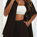 Damen Bluse mit Reverskragen elegant gewebt – Clara