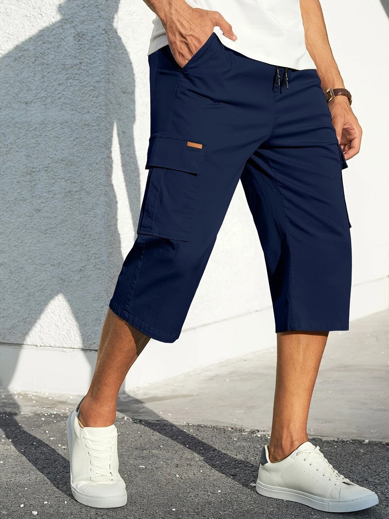 Dreiviertel Cargohose Herren Baumwolle bequem Alltag – Travano