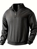 Herren Vintage Pullover Warm Stehkragen mit Reißverschluss - Anton