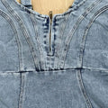 Figurbetontes Denim-Midi-Kleid mit Stil-Details – Janna
