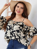 Schulterfreie Bluse mit Blumenmuster – Sofia