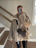 Damen Oversize Jacke mit Reißverschluss und Stehkragen – Susanna