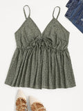 Blumiges Camisole-Peplum-Top mit Bindedetail – Emilia