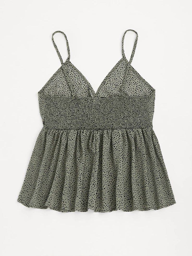 Blumiges Camisole-Peplum-Top mit Bindedetail – Emilia