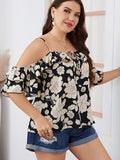 Schulterfreie Bluse mit Blumenmuster – Sofia