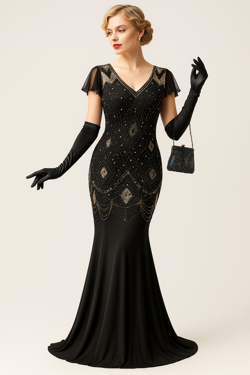 Flapper-Kleid mit Pailletten für 20er Jahre Party – Clara