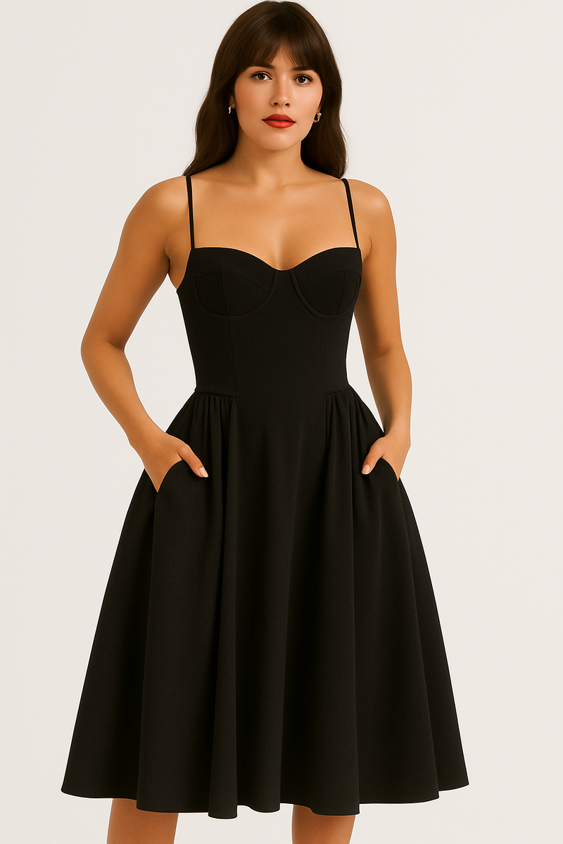 Elegantes Midikleid mit Korsett-Passform für jeden Anlass – Enrica