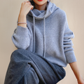 Damen Pullover Merinowolle mit Kapuze Elegant Warm – Clara
