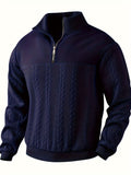 Herren Vintage Pullover Warm Stehkragen mit Reißverschluss - Anton