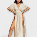 Griechisches Maxikleid mit Wickelstil und Schleife – Calista