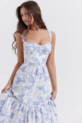 Geblümtes Midikleid aus Baumwolle für Damen – Freya