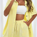 Damen Bluse mit Reverskragen elegant gewebt – Clara