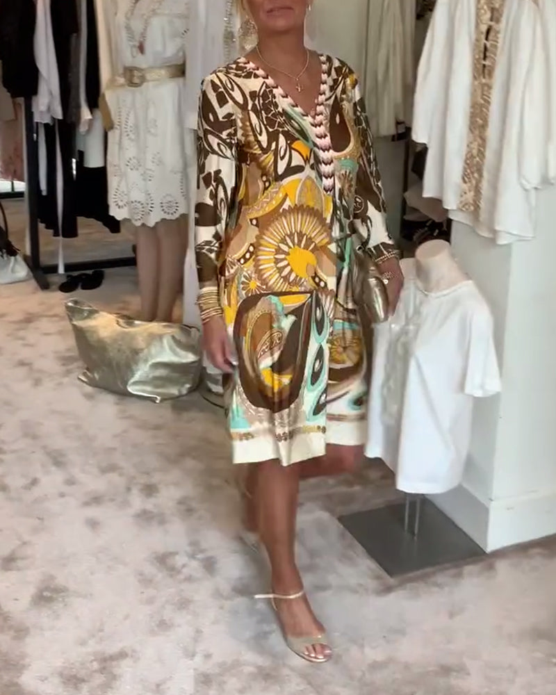 Vintage Kleid mit Retro Print für Damen – Greta