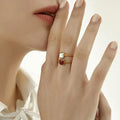 Vergoldeter Emaille-Ring aus Sterlingsilber – Marisa