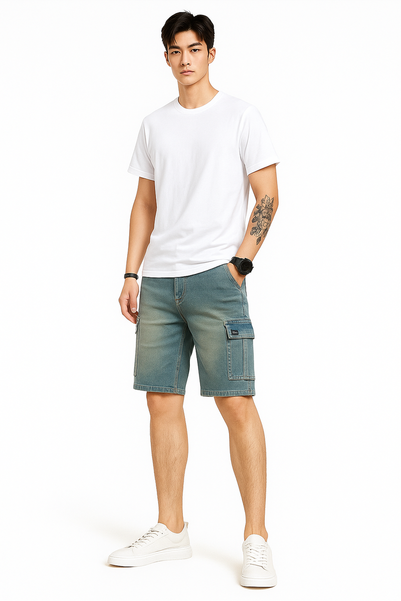 Denim Cargoshorts Herren Sommer – Robust & Stylisch im Streetlook - Vayro