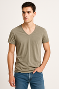 Herren Slim Fit Freizeithemd V-Ausschnitt Elegant – Elvon