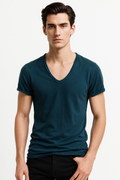 Herren Slim Fit Freizeithemd V-Ausschnitt Elegant – Elvon