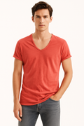 Herren Slim Fit Freizeithemd V-Ausschnitt Elegant – Elvon