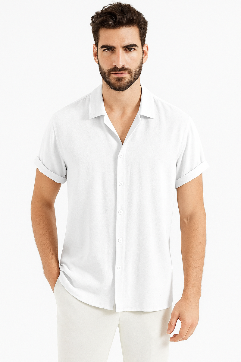 Herren-Leinenhemd mit Knopfleiste und hohem Tragekomfort – Velarmo