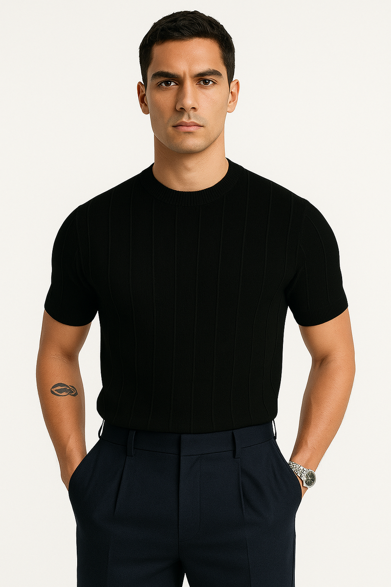 Lässiges, geripptes T-Shirt für jeden Anlass – Falko