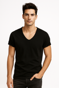 Herren Slim Fit Freizeithemd V-Ausschnitt Elegant – Elvon