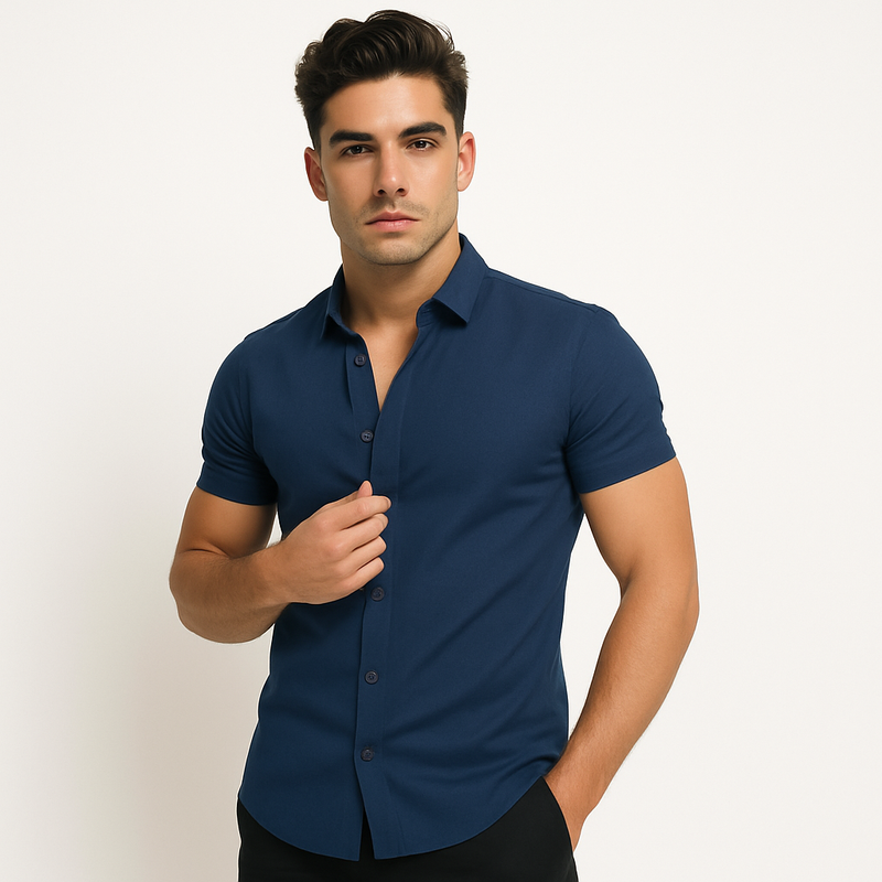 Herren Kurzarm-Sommerhemd – Bequeme, Elegante Passform - Johnvaro